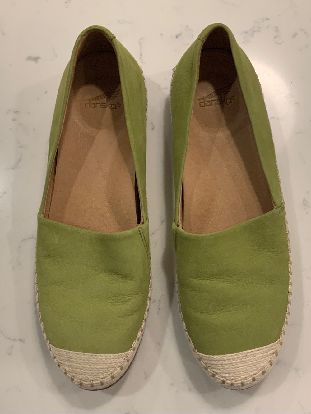 Dansko Lime Green Espadrille Slip-On Flats
